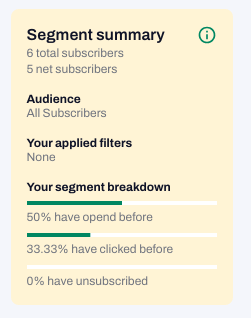 tinyemail segment summary