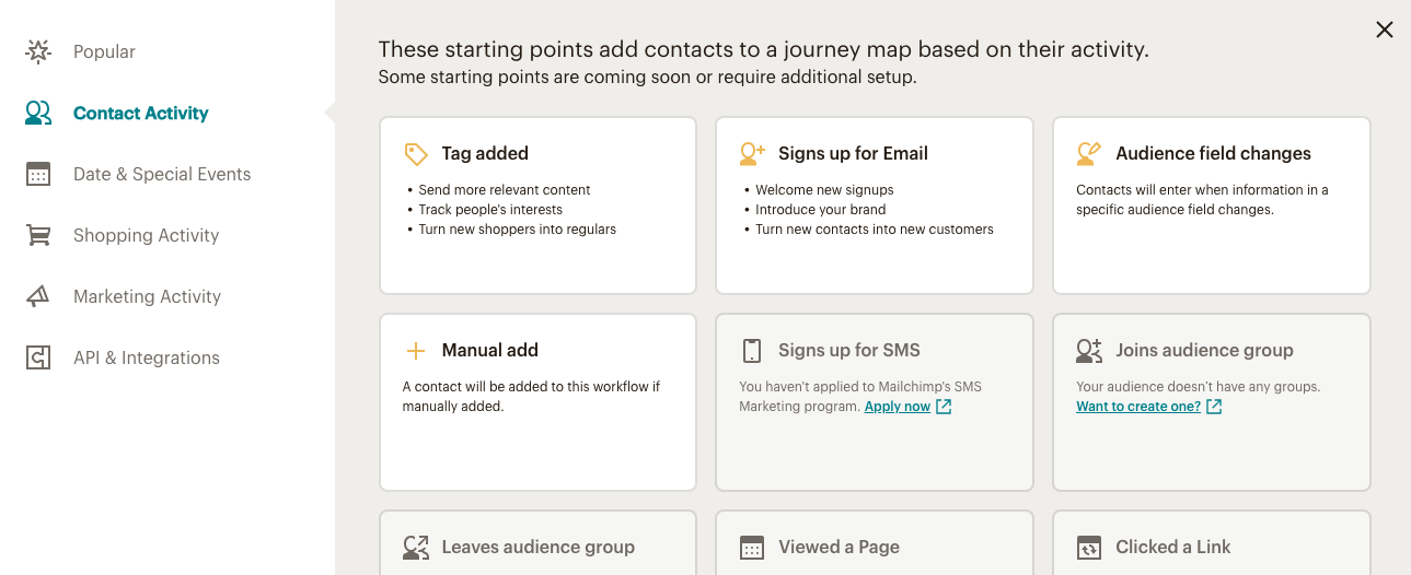 mailchimp triggers