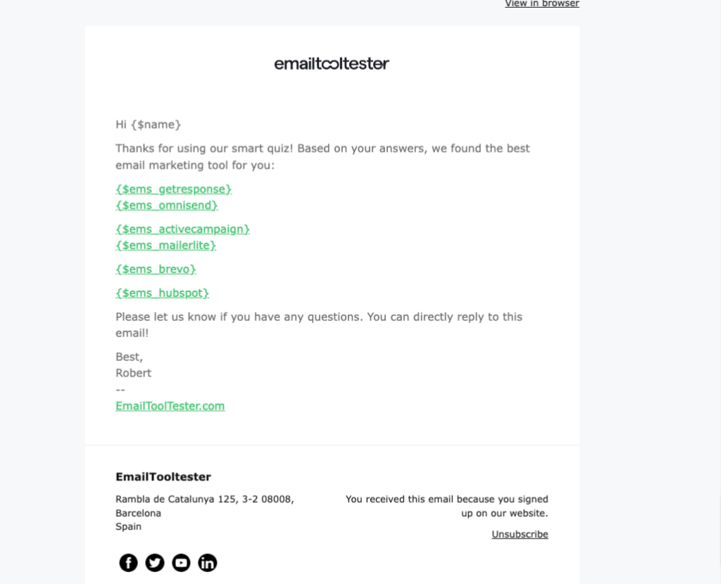 Mailerlite dynamic email template