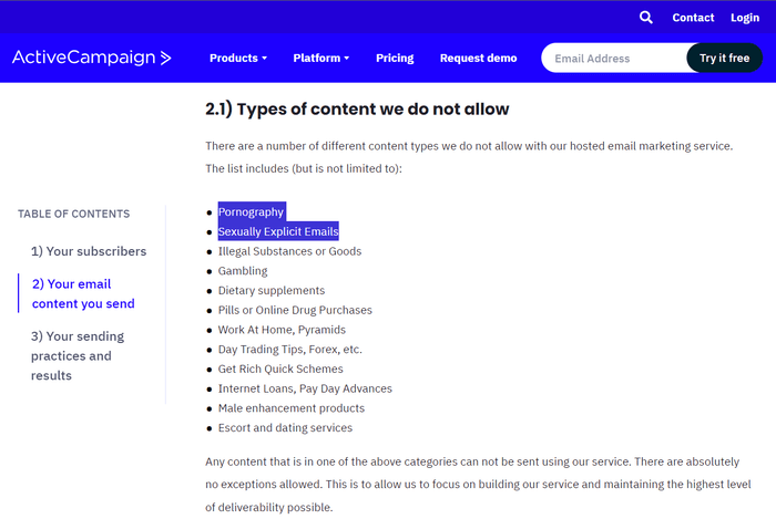 ActiveCampaign anti-spam policy