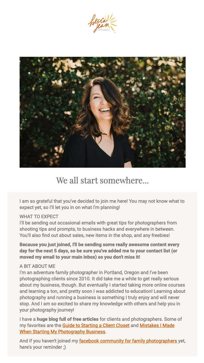 becca jean photography newsletter