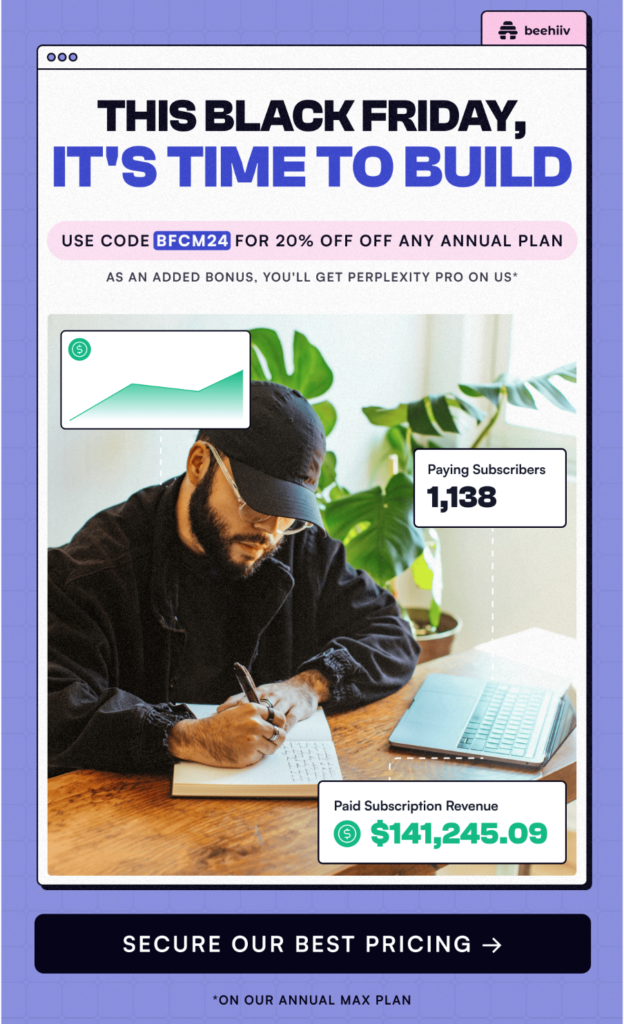 beehiiv black friday email