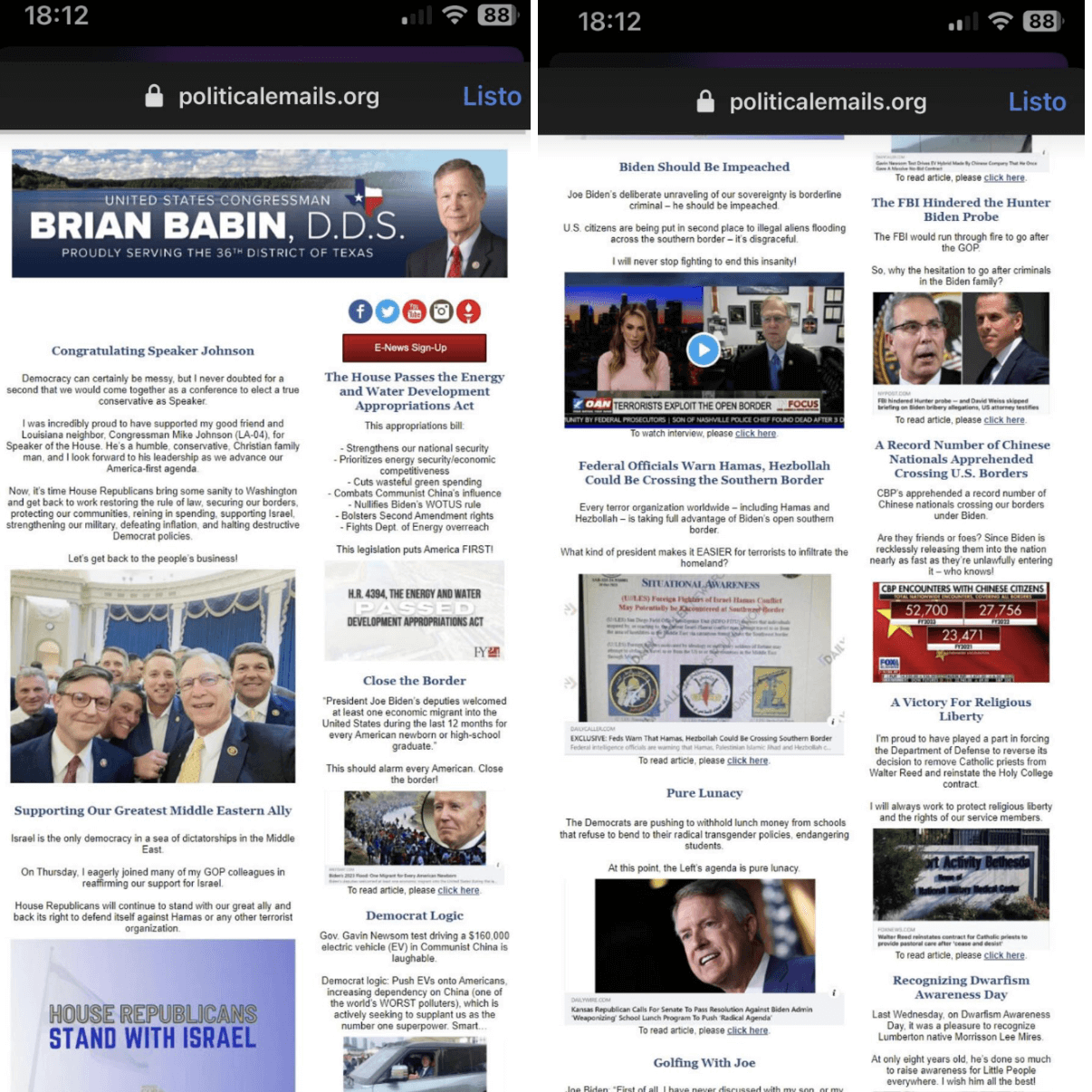 dense political email example