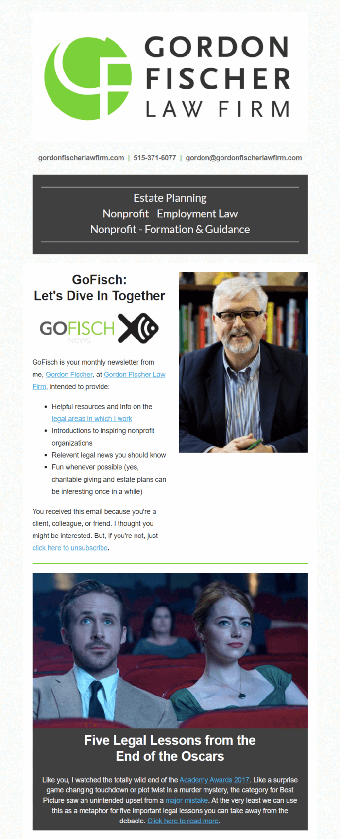 Gordon Fischer newsletter