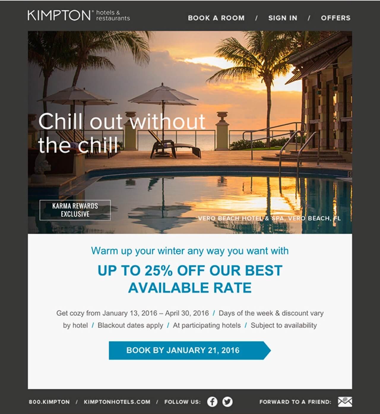 holiday promo hotel email example