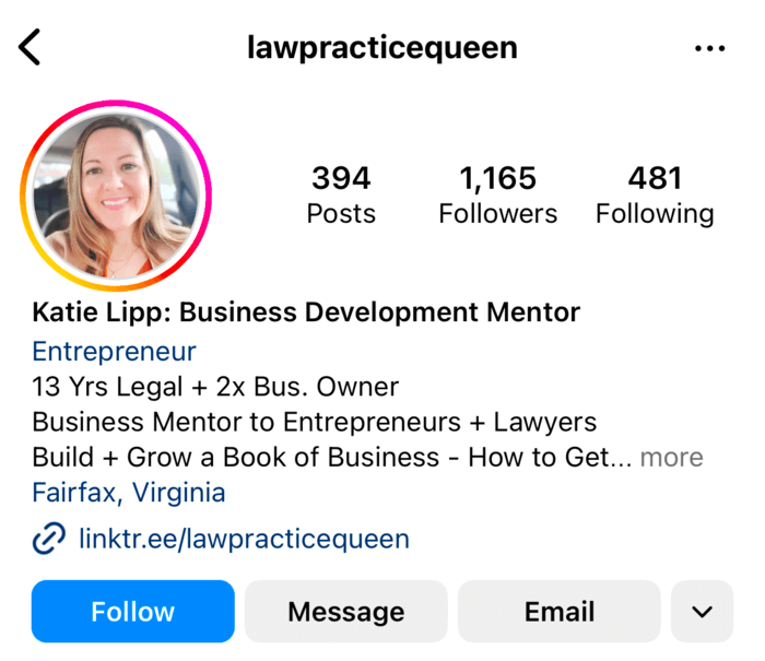 Katie Lipp Instagram profile link