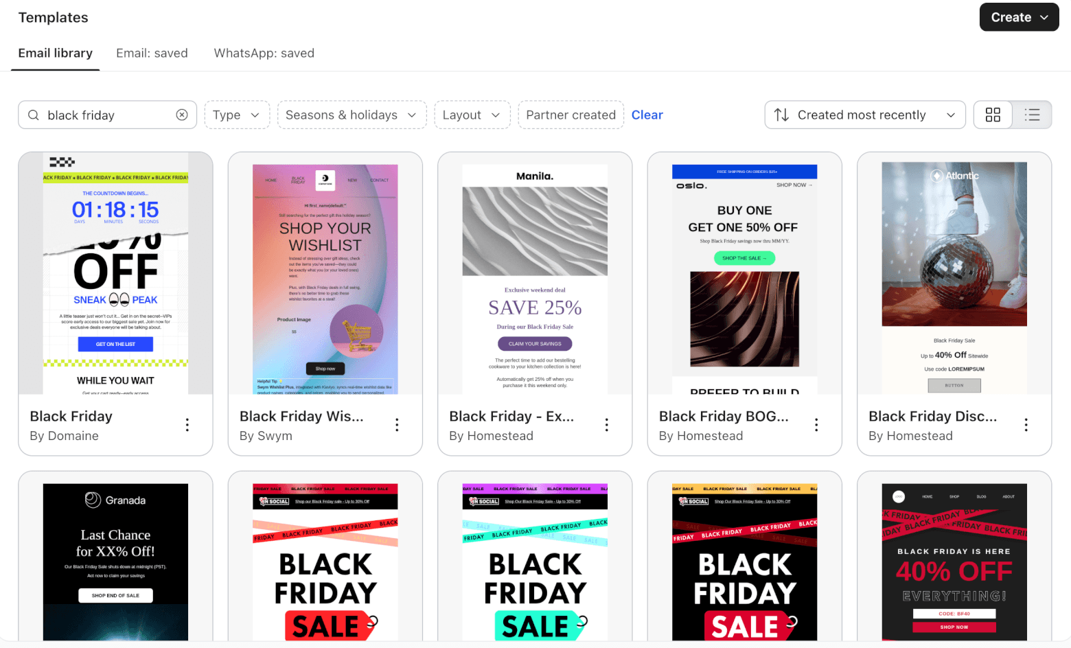 klaviyo black friday templates