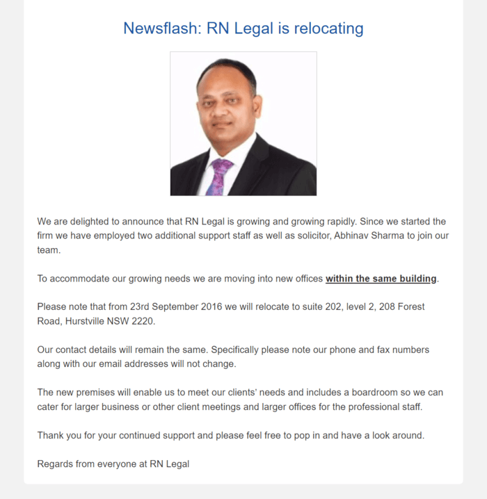 RN Legal relocation news