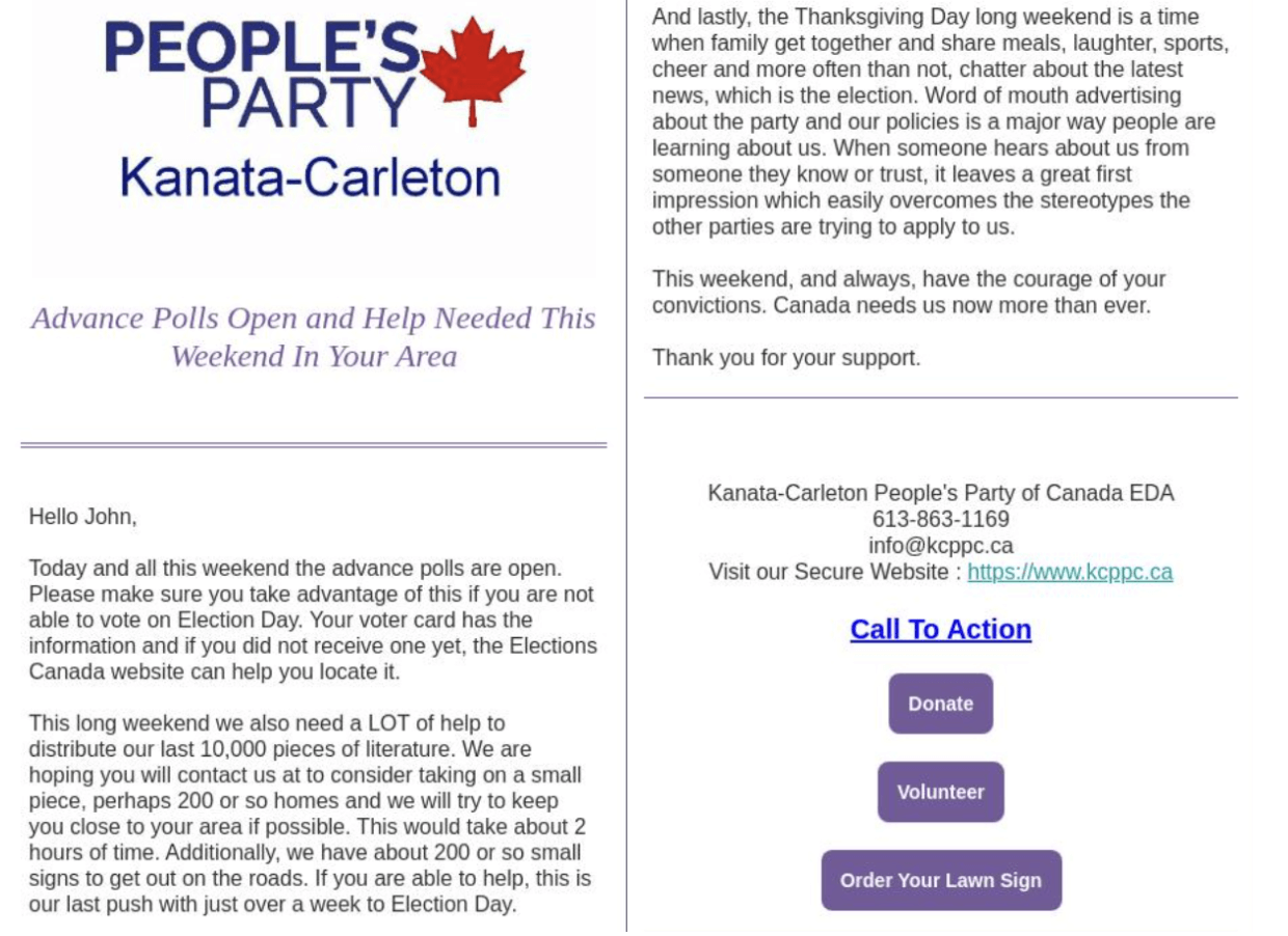 volunteer drive email