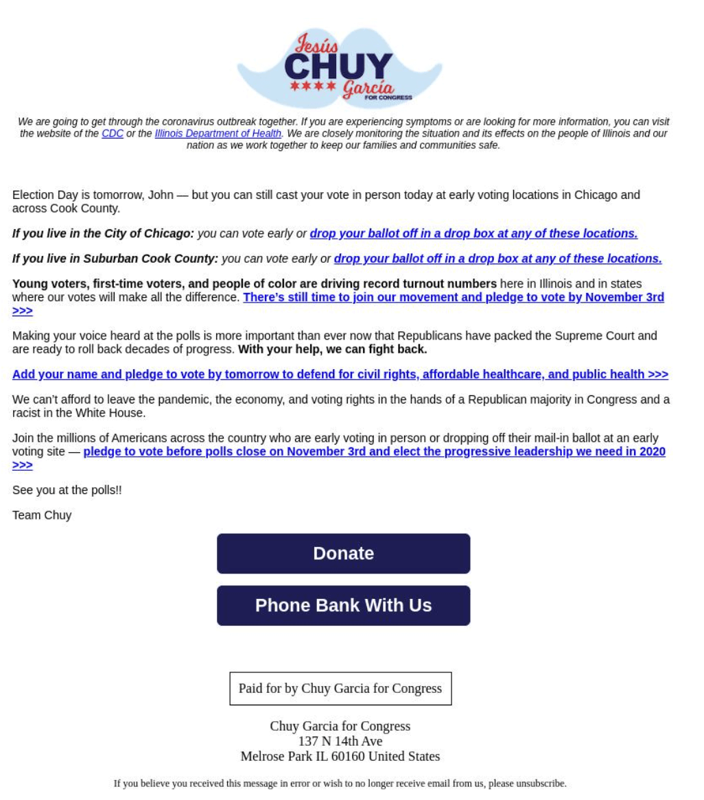 voter mobilization email
