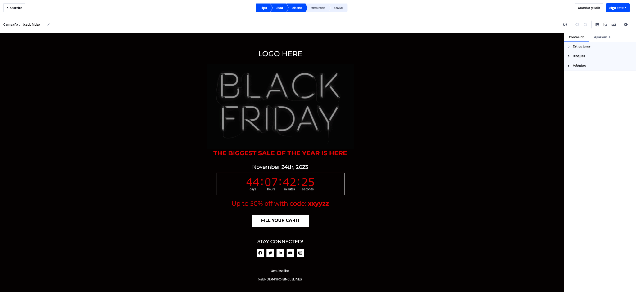 ActiveCampaign Black Friday email template