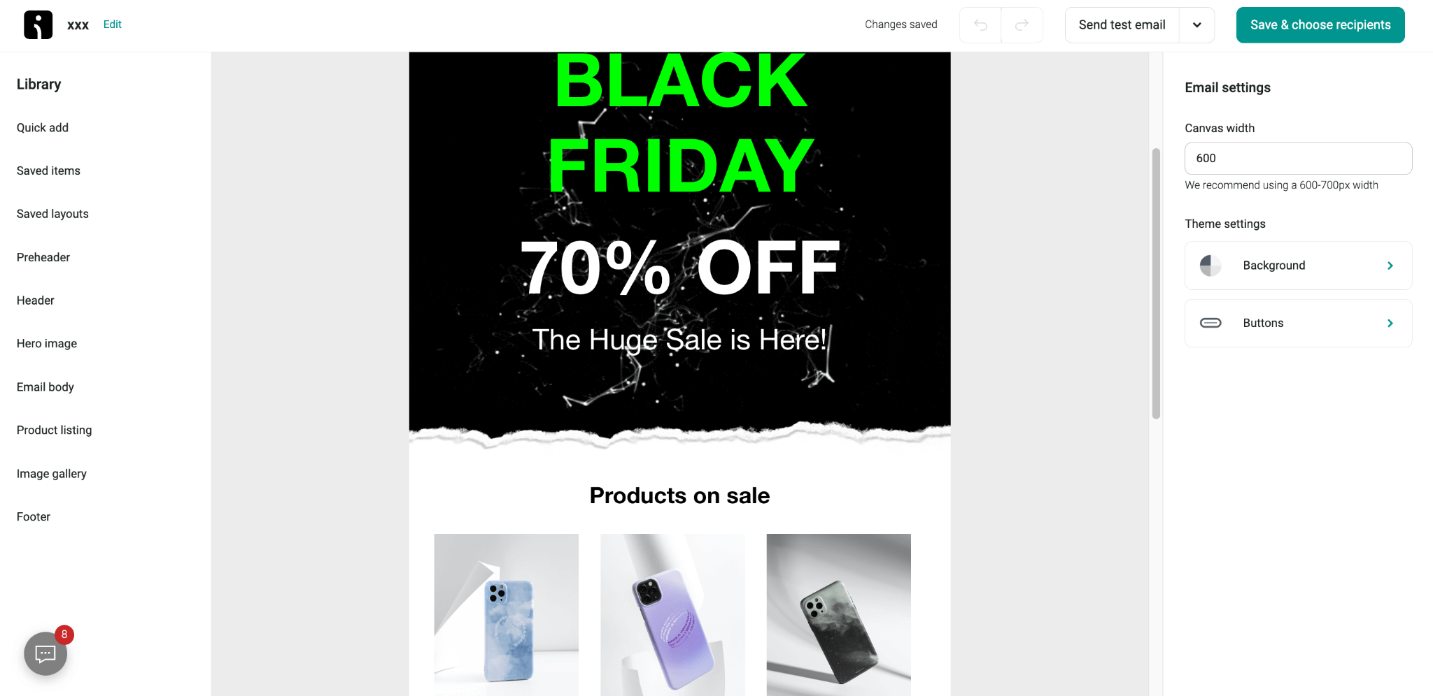 Omnisend Black Friday email template