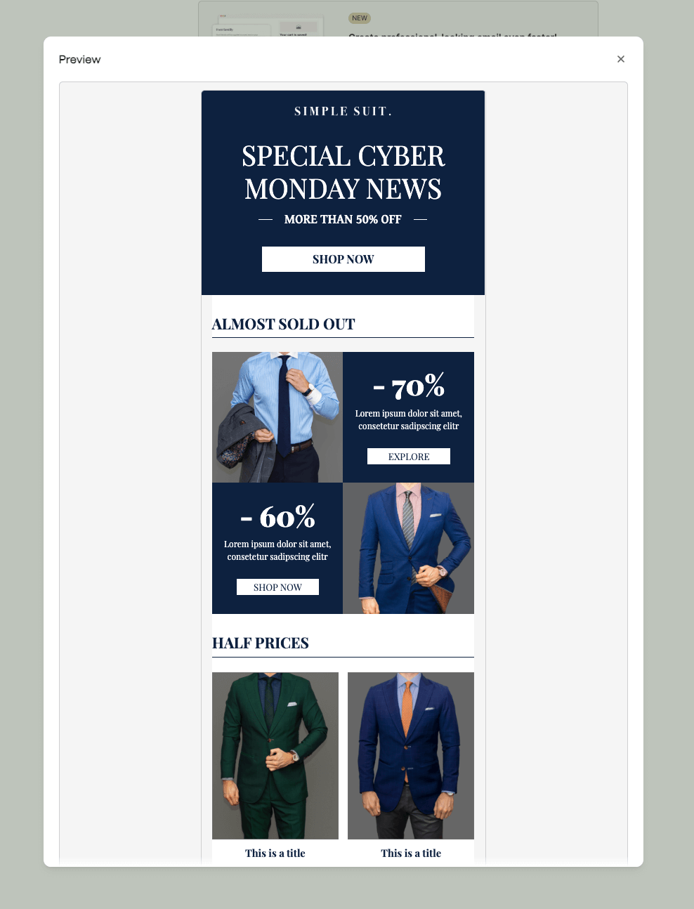 brevo cyber monday email template example