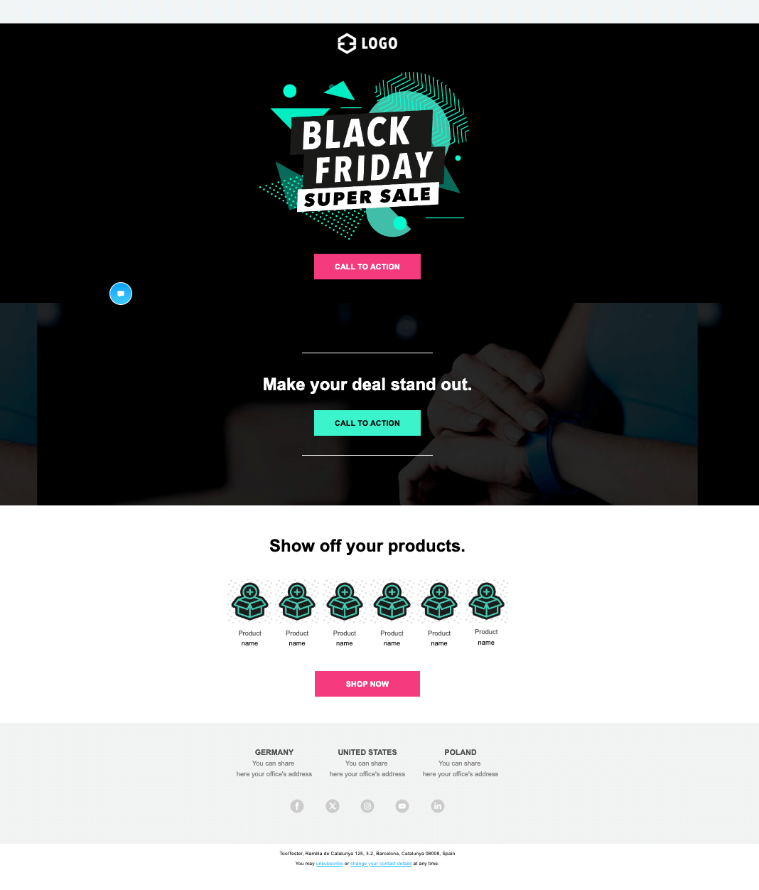 GetResponse black friday email template example