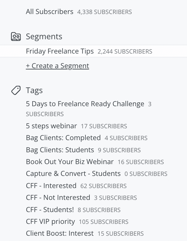 convertkit segments and tags