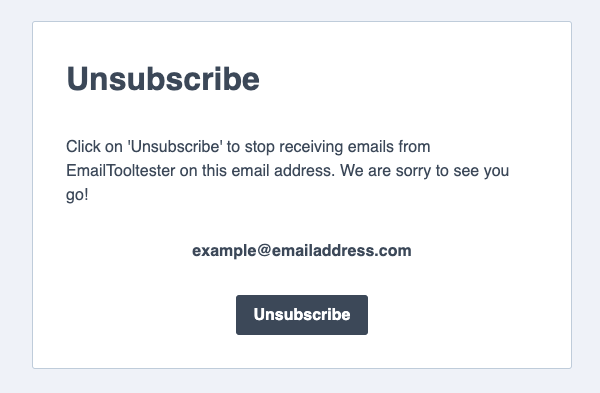 easy unsubscribe process example