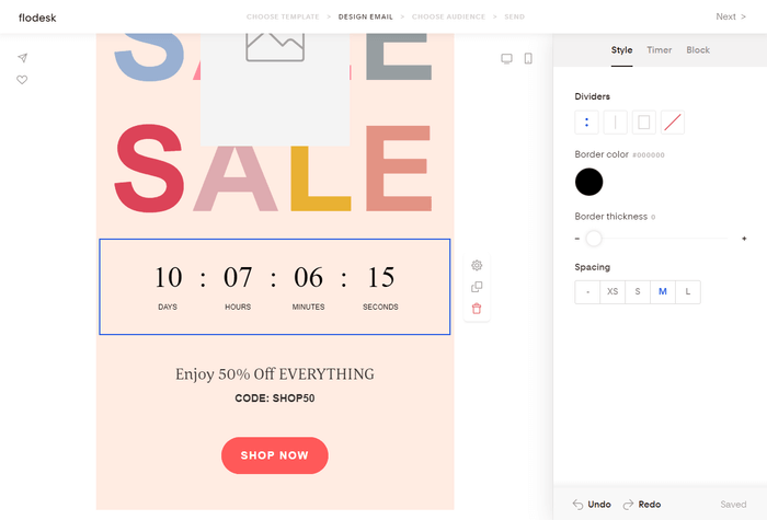 Flodesk countdown block