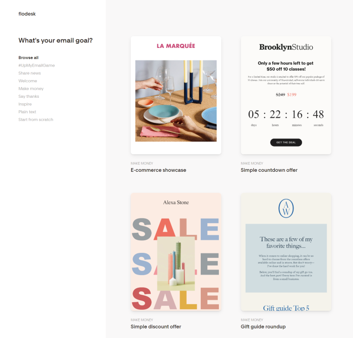Flodesk email templates