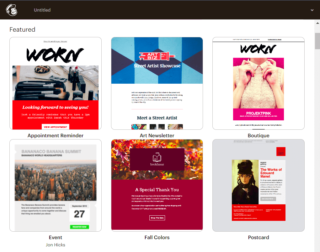 Mailchimp email templates
