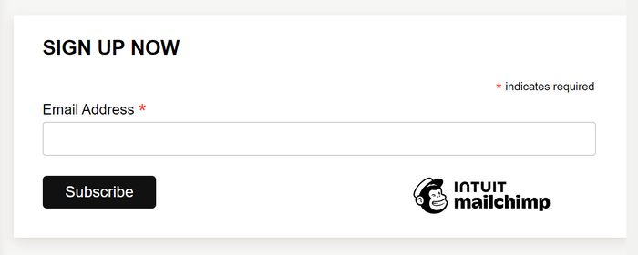 Mailchimp embedded form template