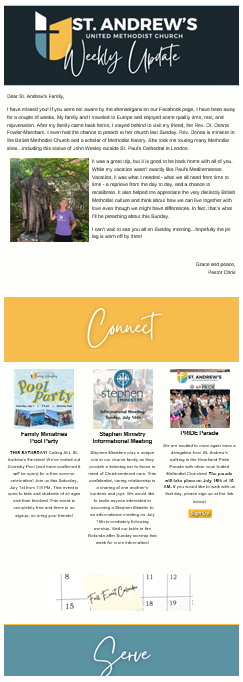 Sant Andrew united methodist church newsletter example