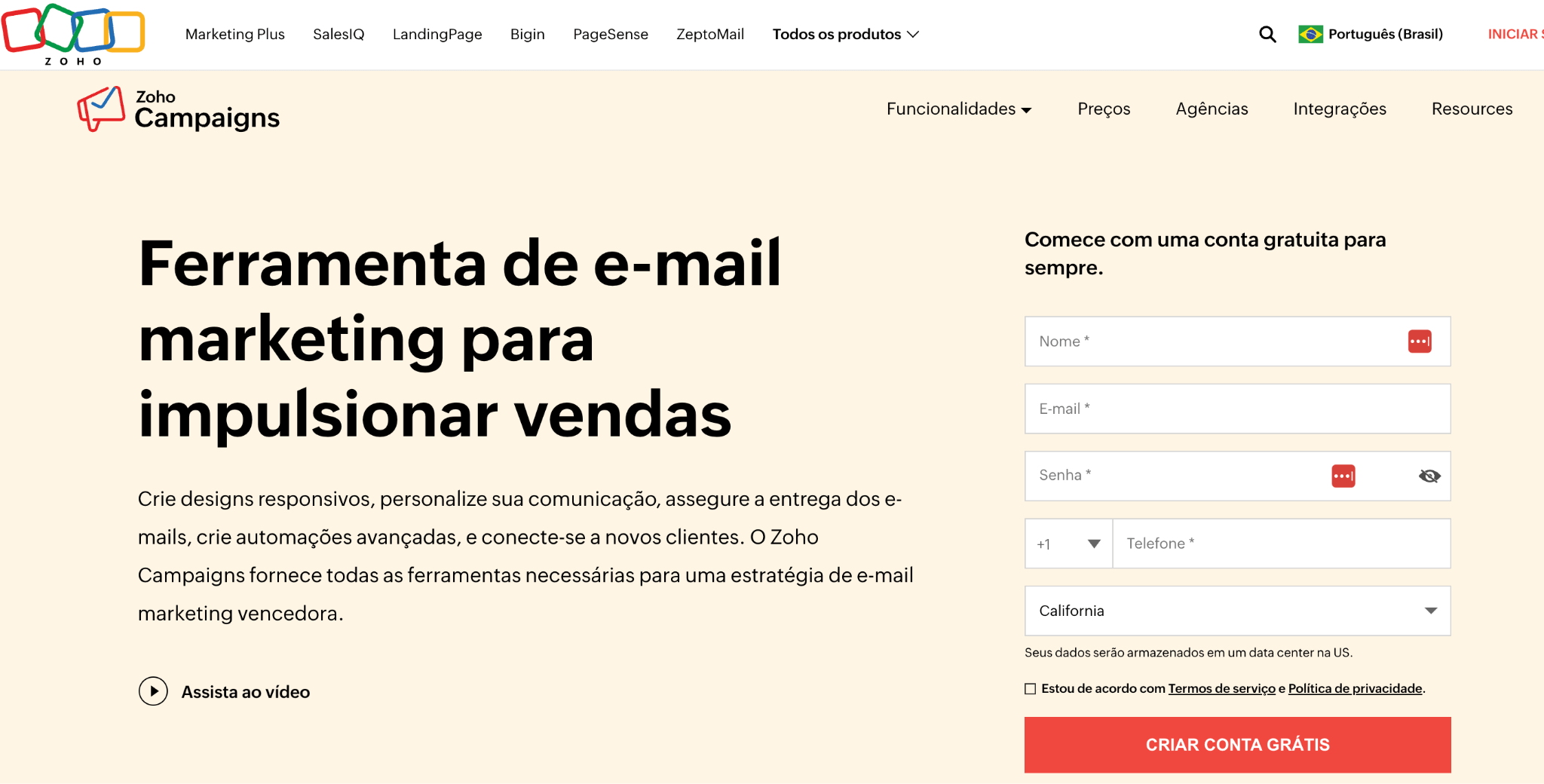zoho email marketing barato