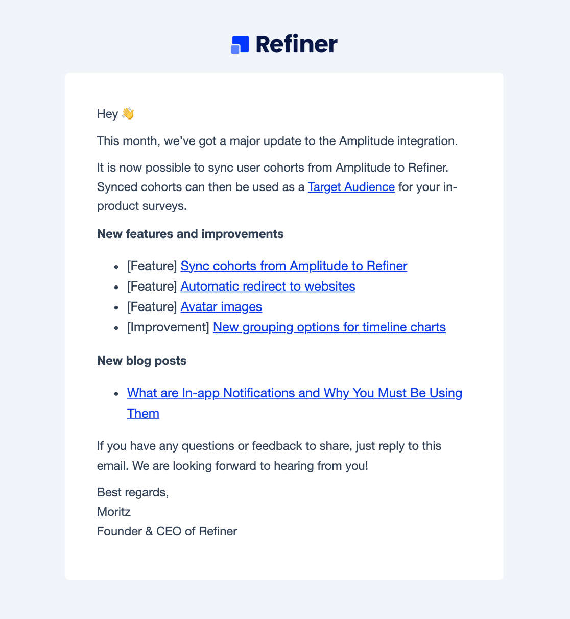 refiner b2b saas newsletter