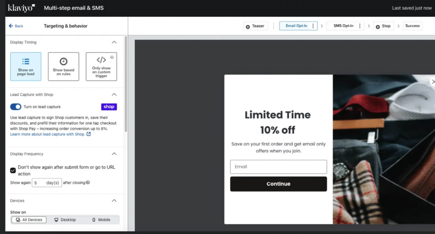 klaviyo form editor