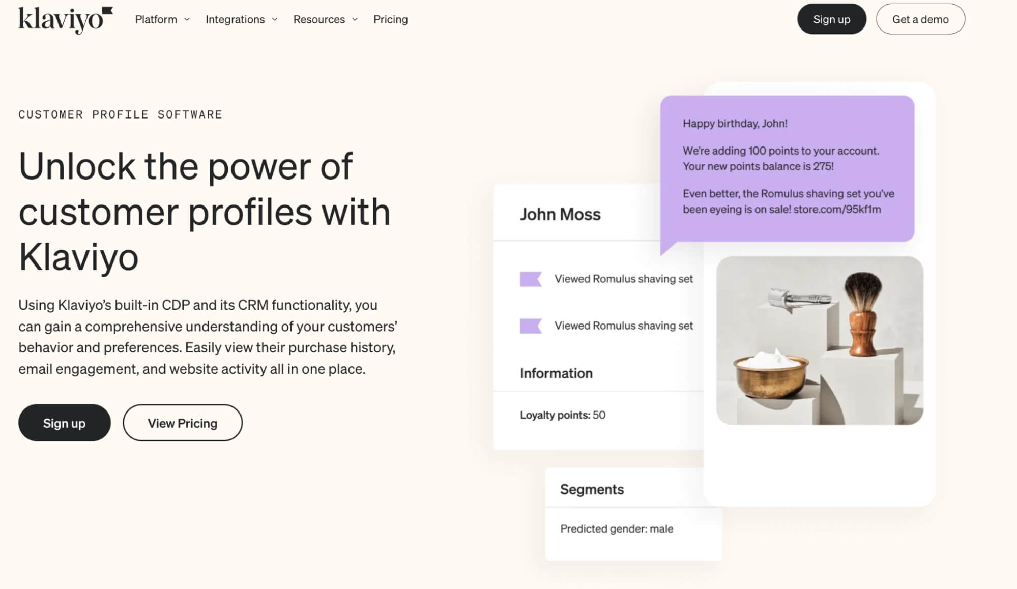 klaviyo customer profiles