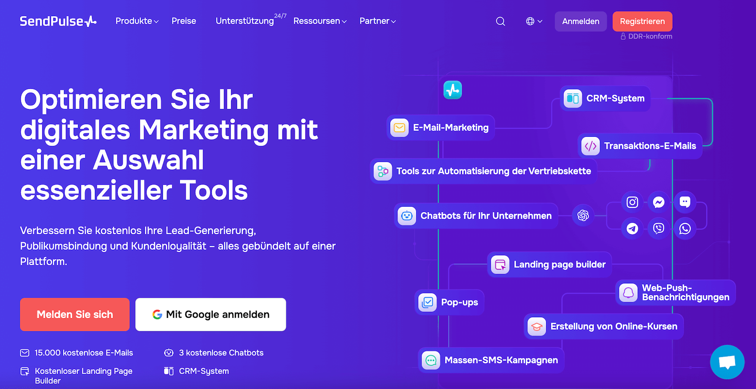 sendpulse homepage deutsch