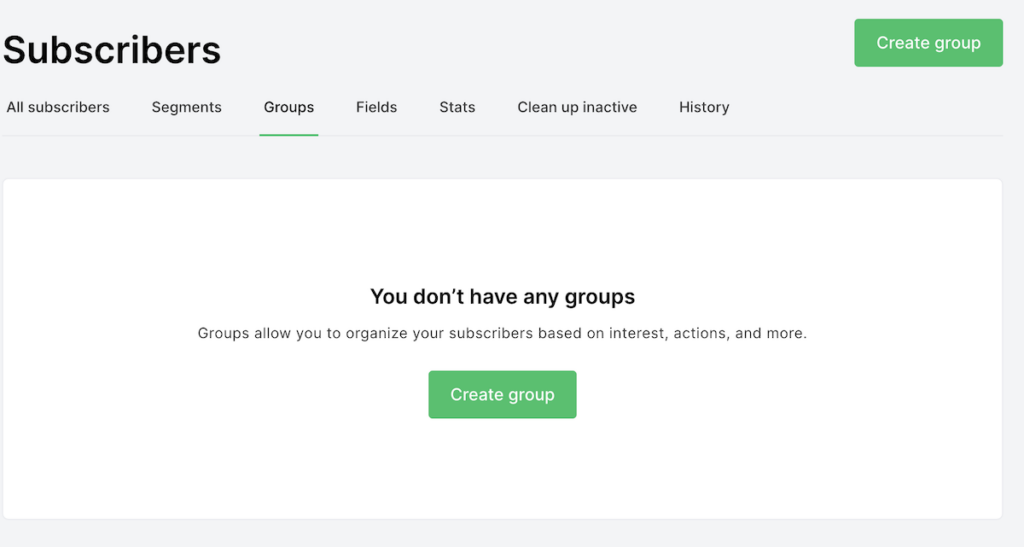 subscribers groups mailerlite