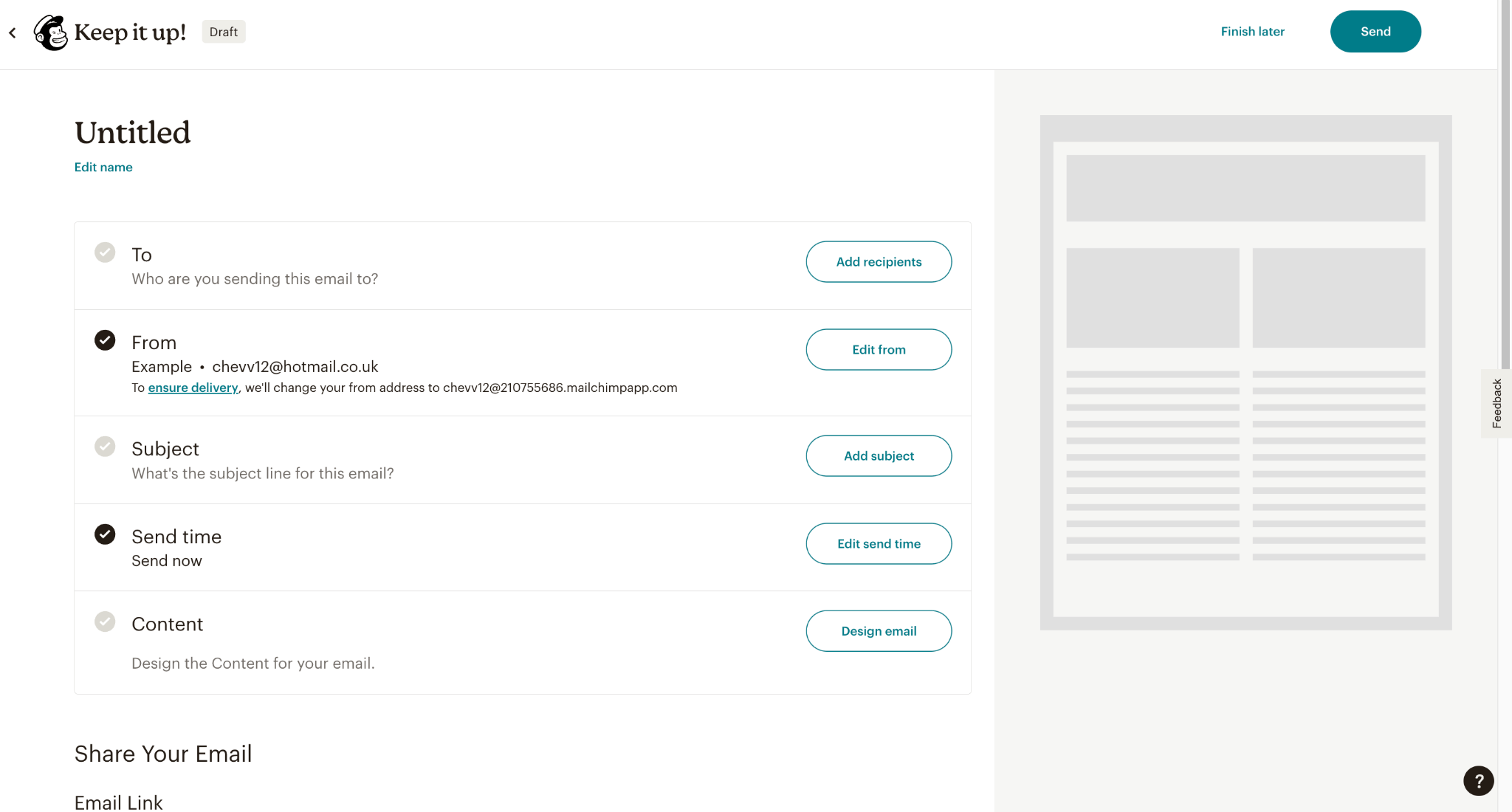 Mailchimp tutorial create campaigm