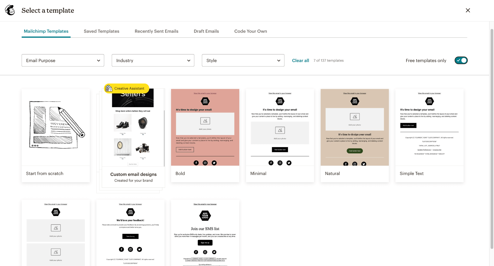 Mailchimp tutorial free email templates 