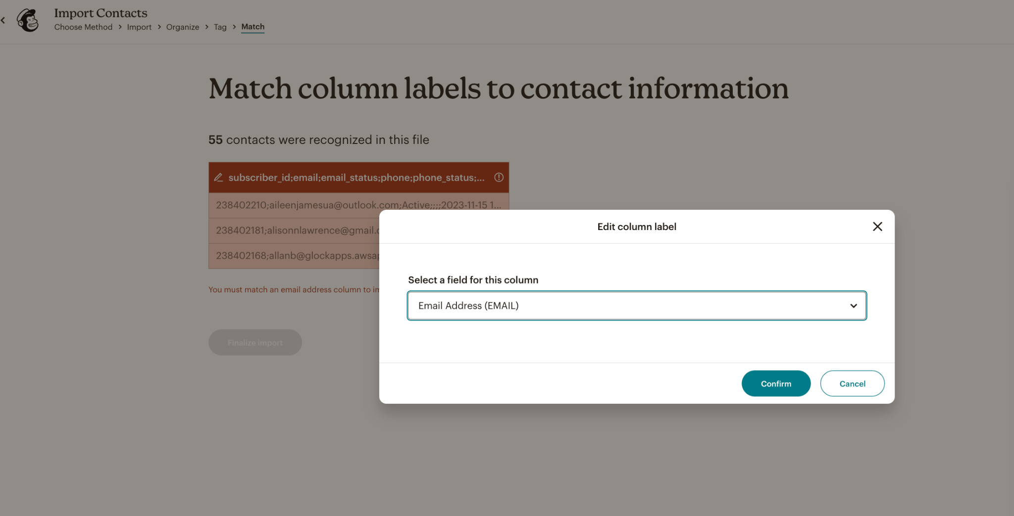 Mailchimp tutorial map contacts