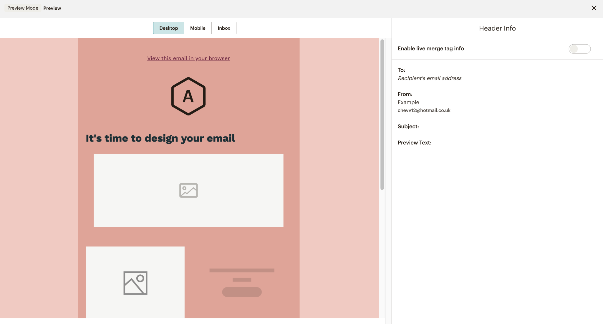 Mailchimp tutorial preview email 