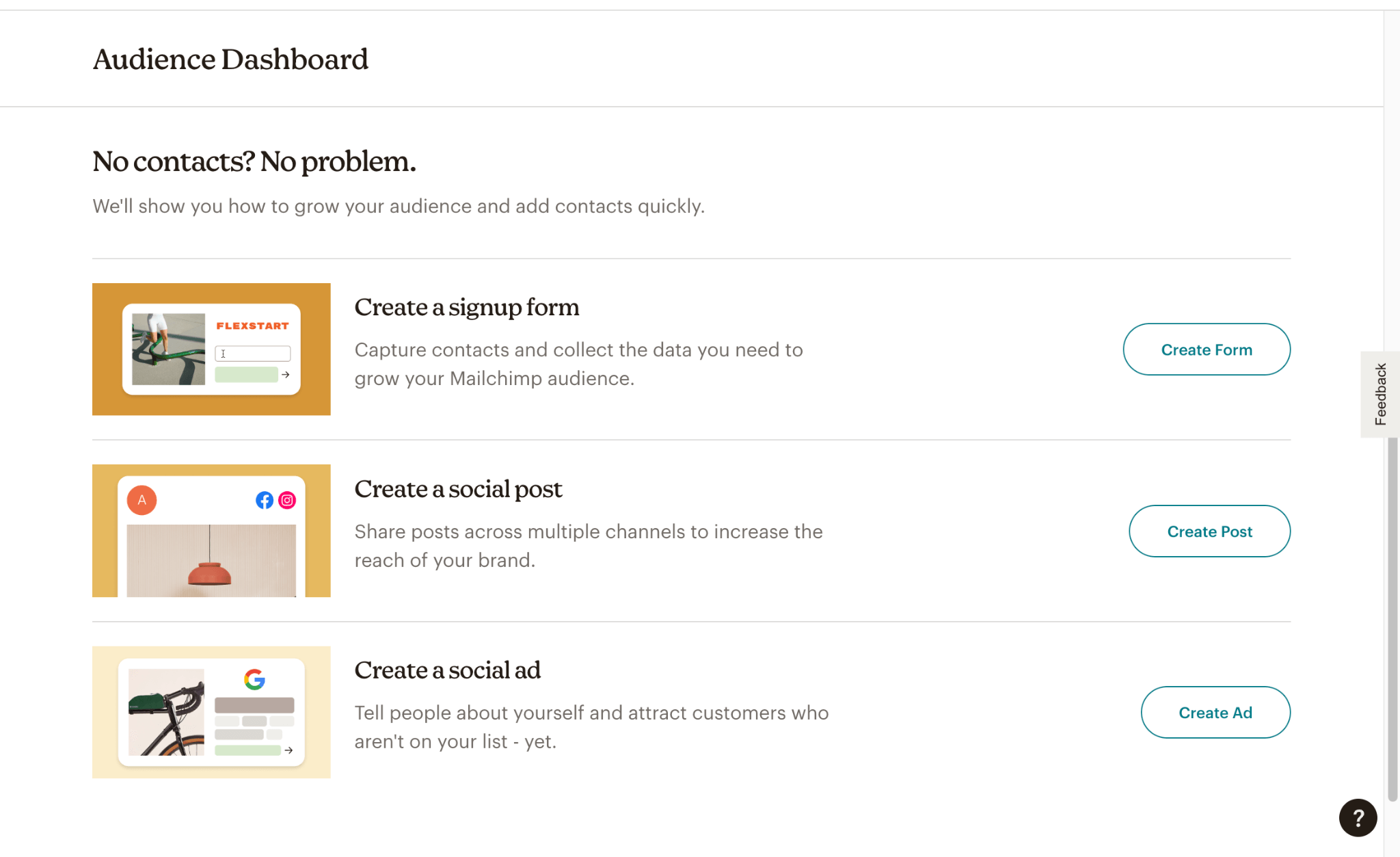 Mailchimp tutorial start building contact list