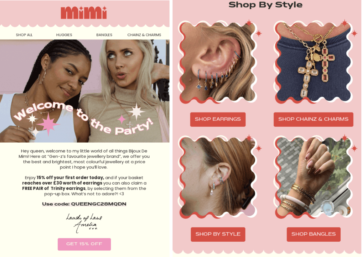 mimi welcome email
