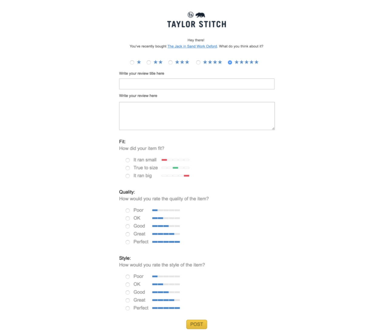 taylor stitch review form