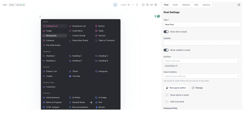 beehiiv email editor