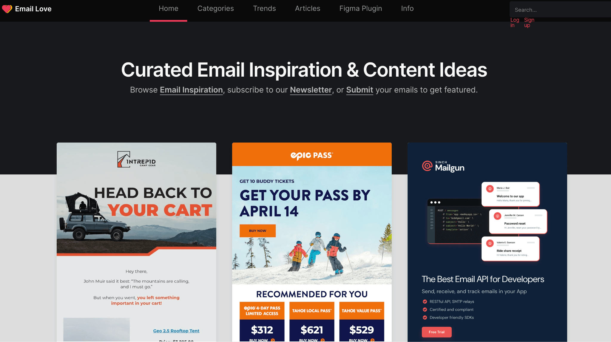 Email Love Homepage 