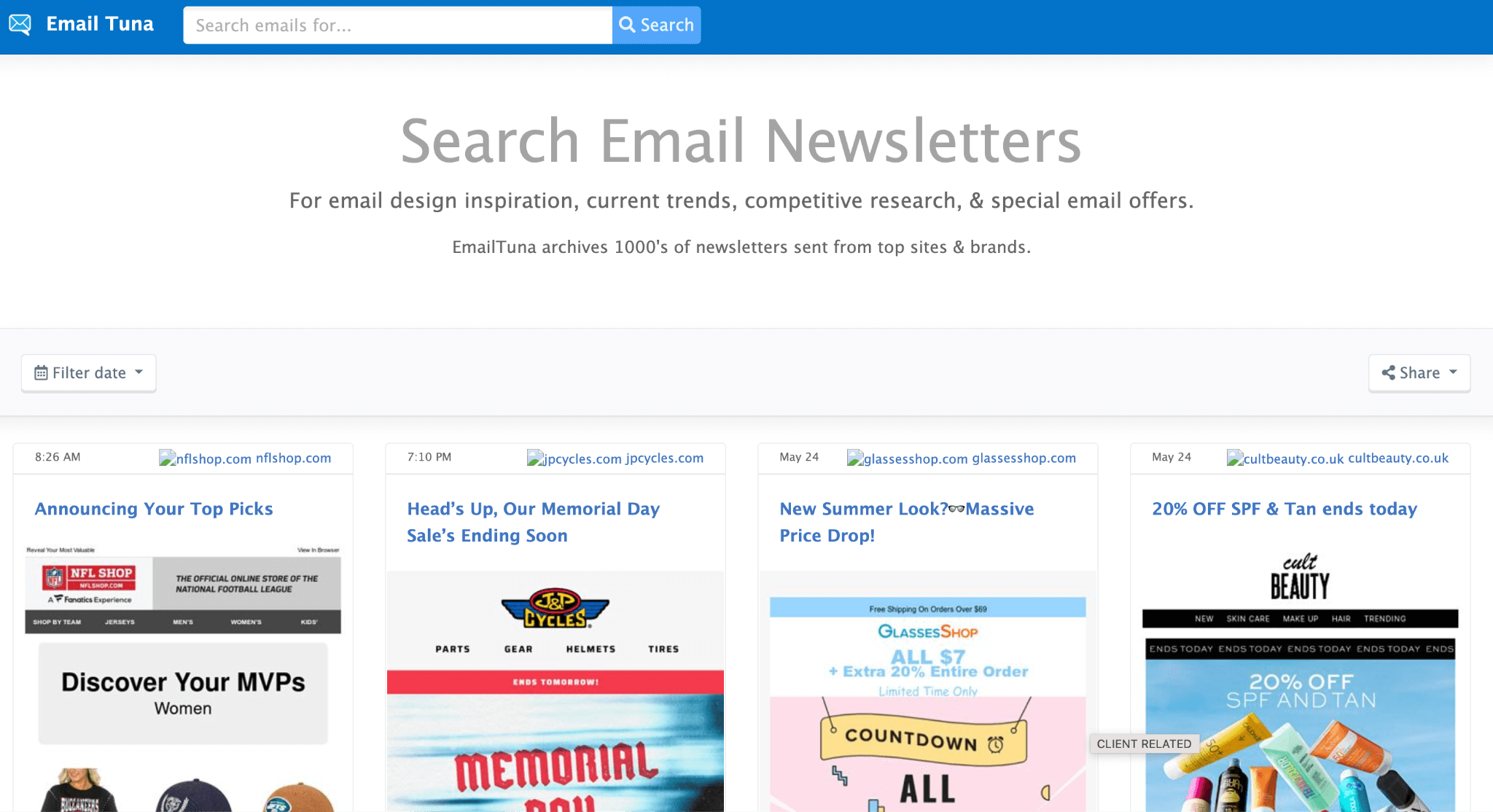 Email Tune Homepage
