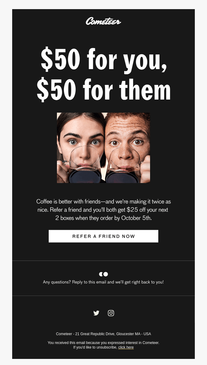 Gamified referral email