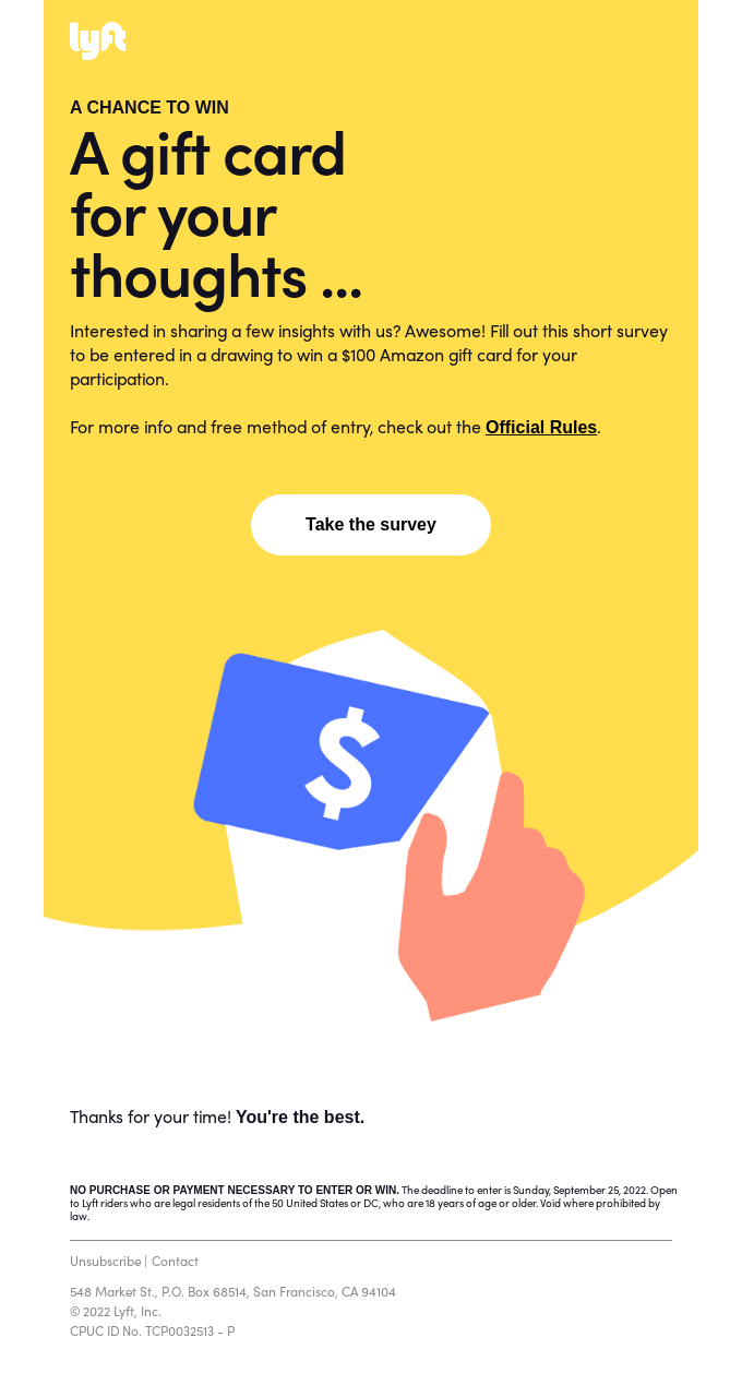 Gamified survey email