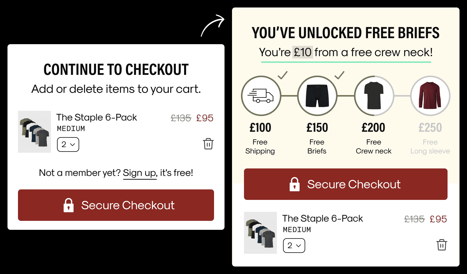 Gamified upsell email