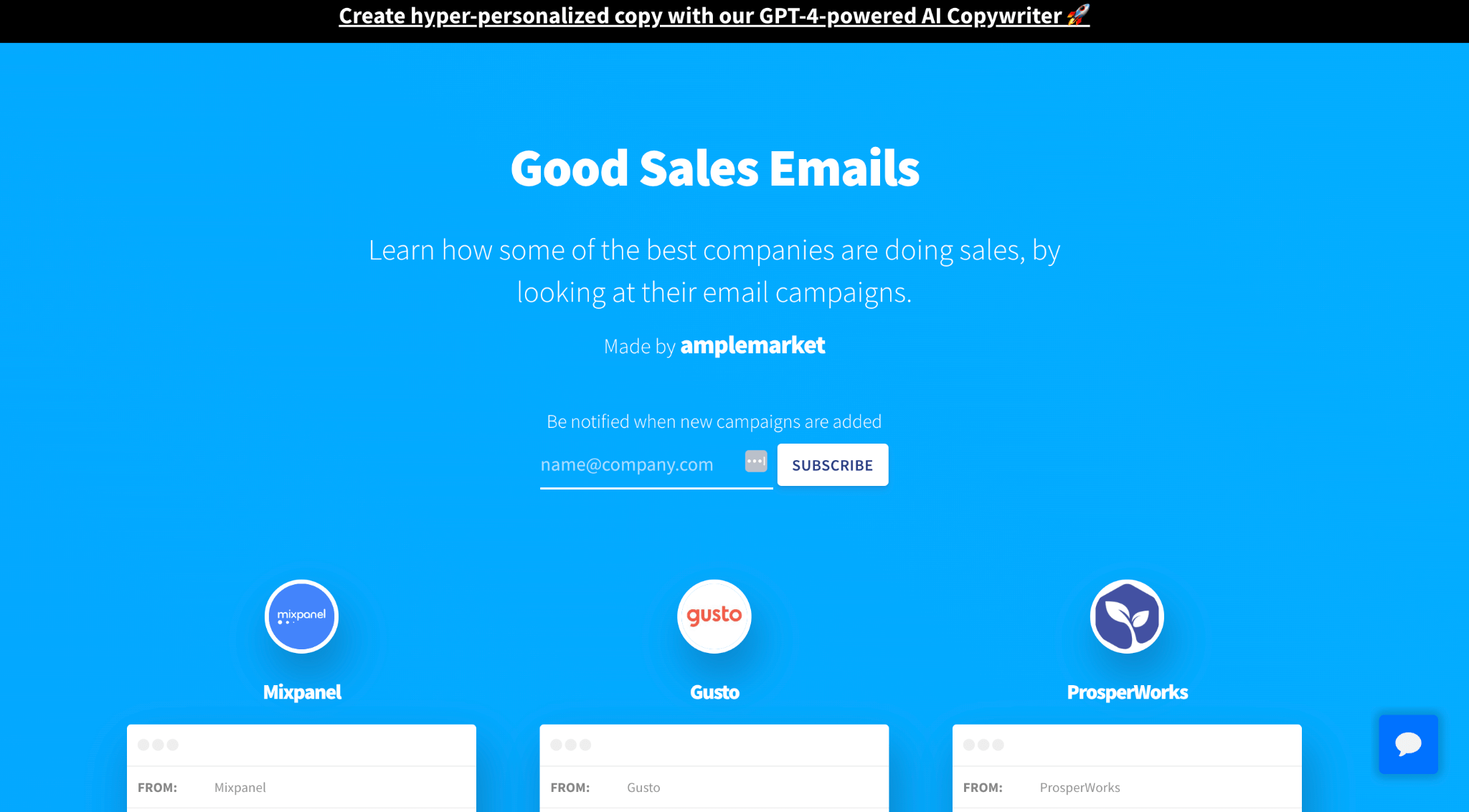 Good Sales Emails Homepage