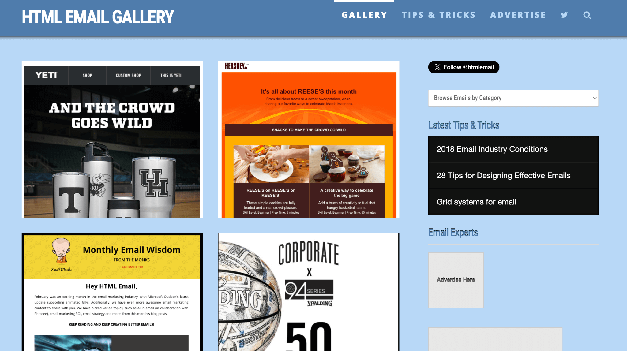 HTML Email ​​Gallery Homepage