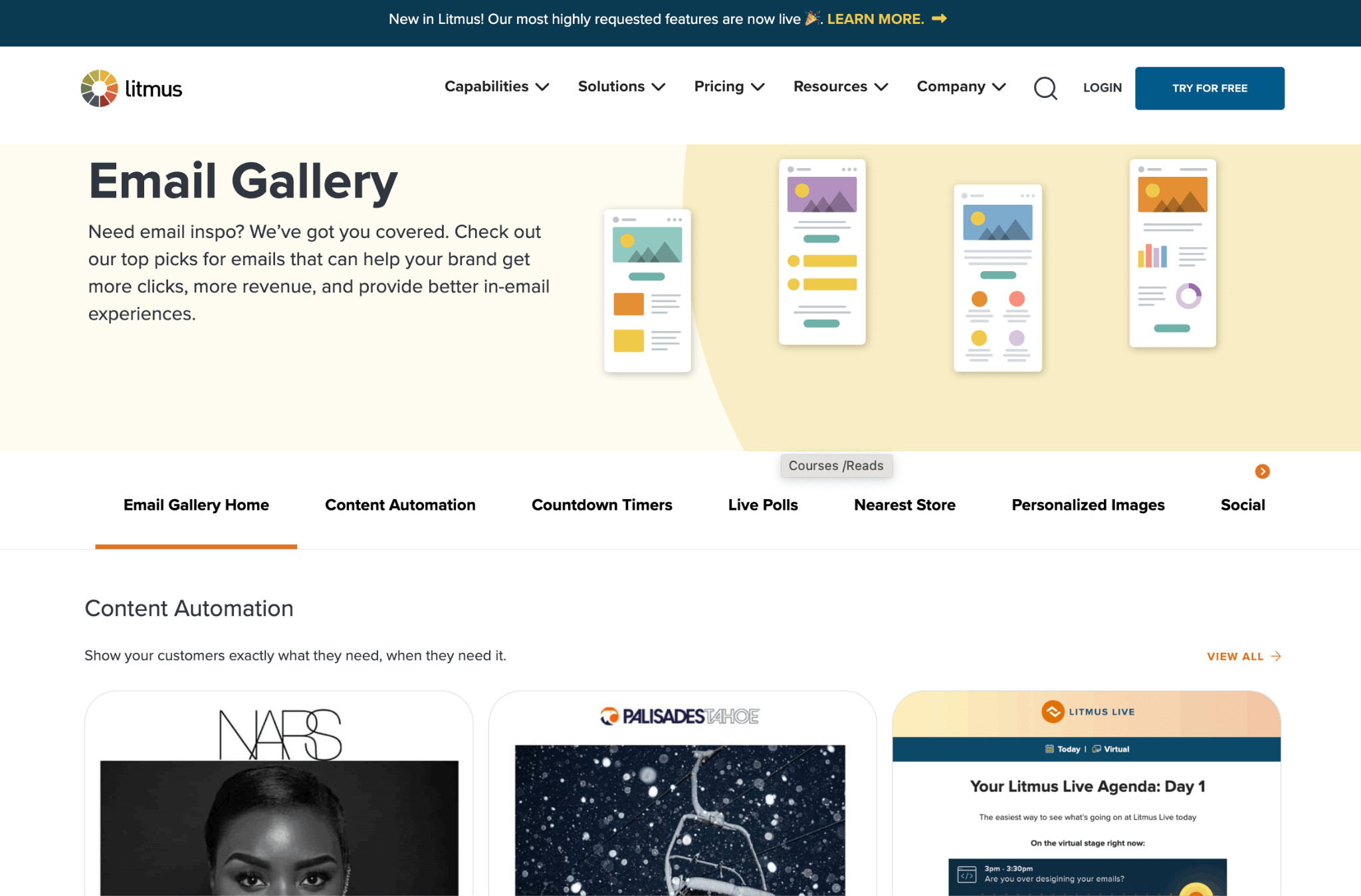Litmus Email Gallery Homepage