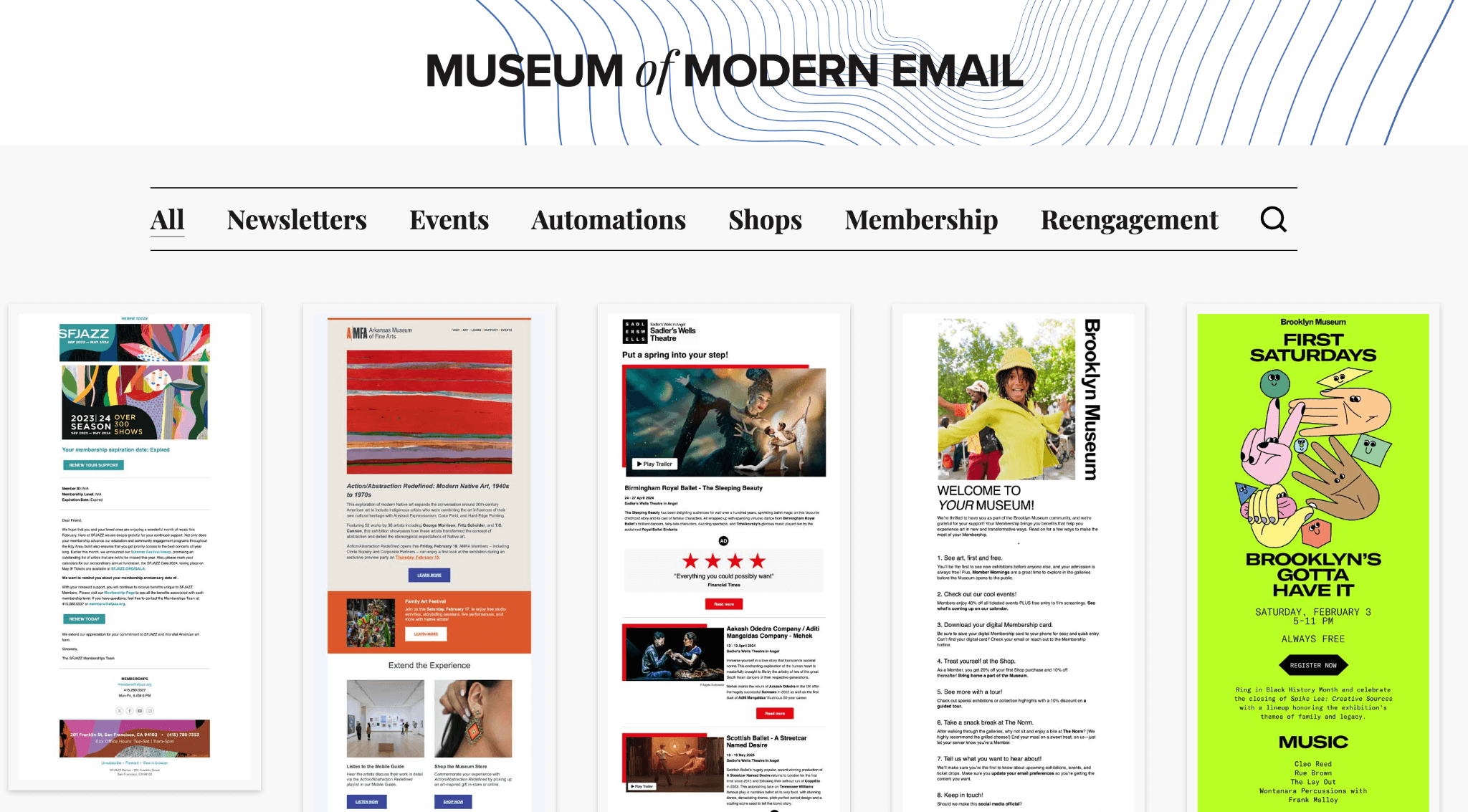 Museum of Modern Email Homepage