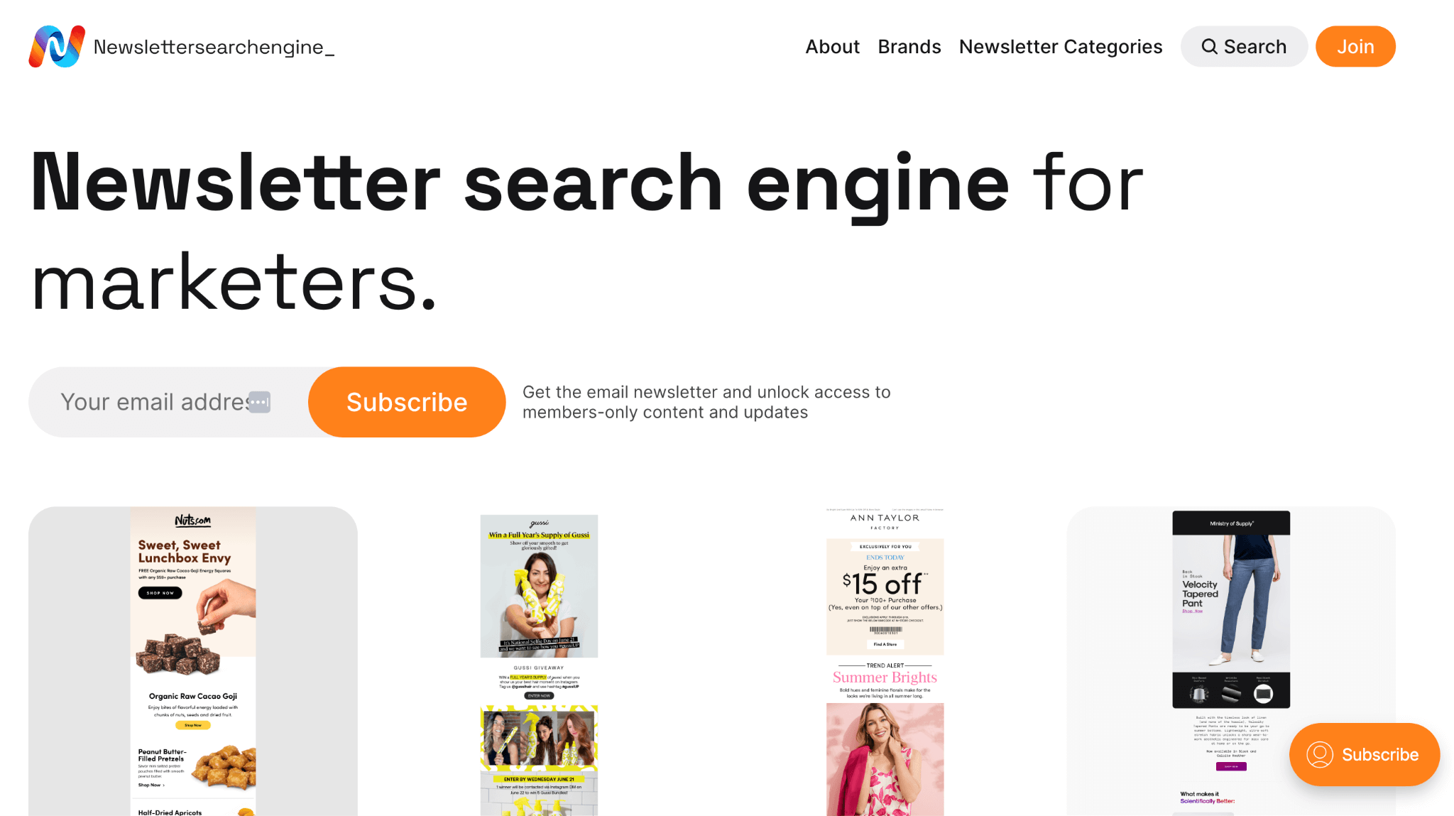 Newsletter Search Engine Homepage