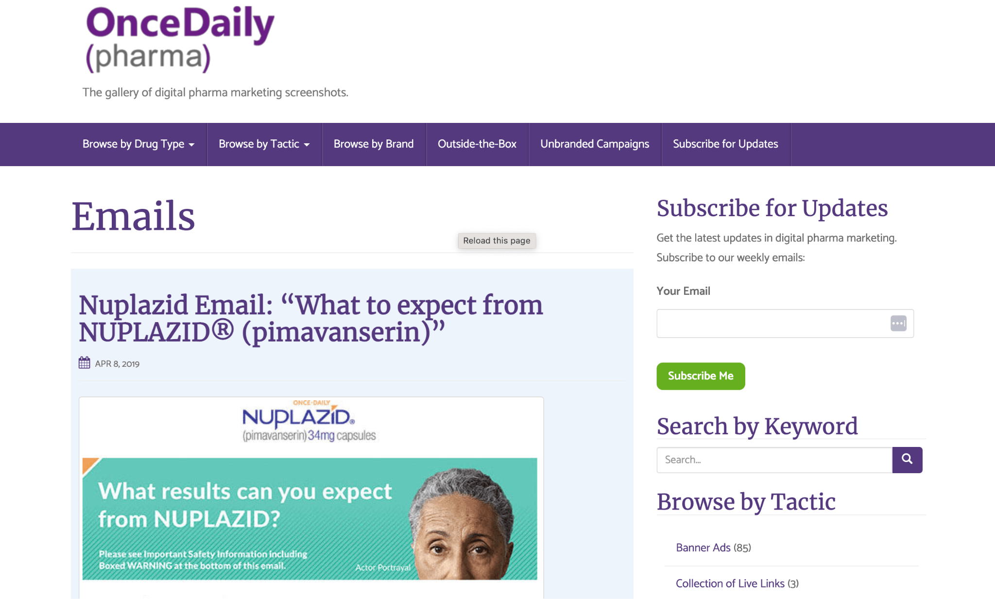 Once Daily Pharma email inspiration
